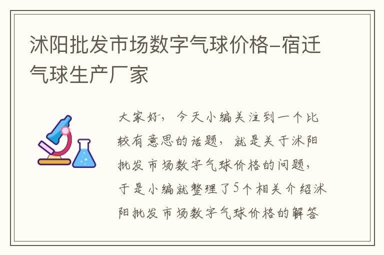 沭阳批发市场数字气球价格-宿迁气球生产厂家