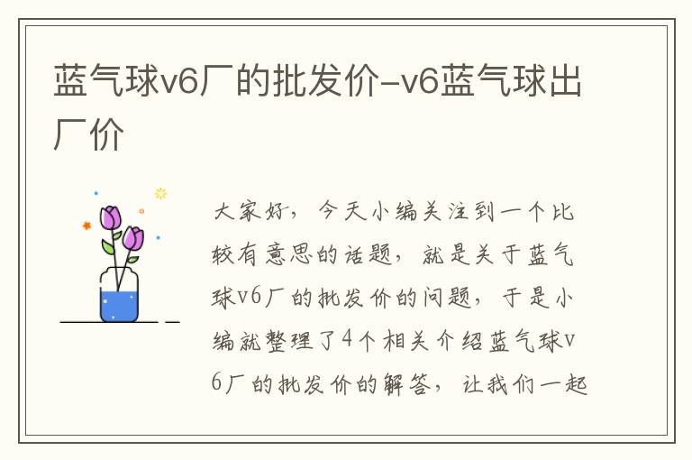 蓝气球v6厂的批发价-v6蓝气球出厂价