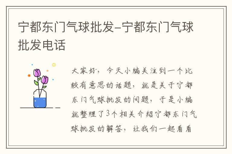 宁都东门气球批发-宁都东门气球批发电话