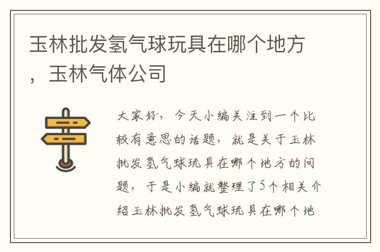 玉林批发氢气球玩具在哪个地方，玉林气体公司