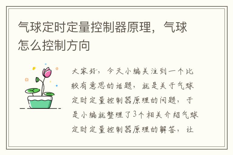 气球定时定量控制器原理，气球怎么控制方向