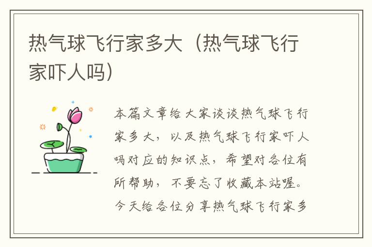 热气球飞行家多大（热气球飞行家吓人吗）