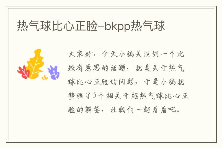 热气球比心正脸-bkpp热气球