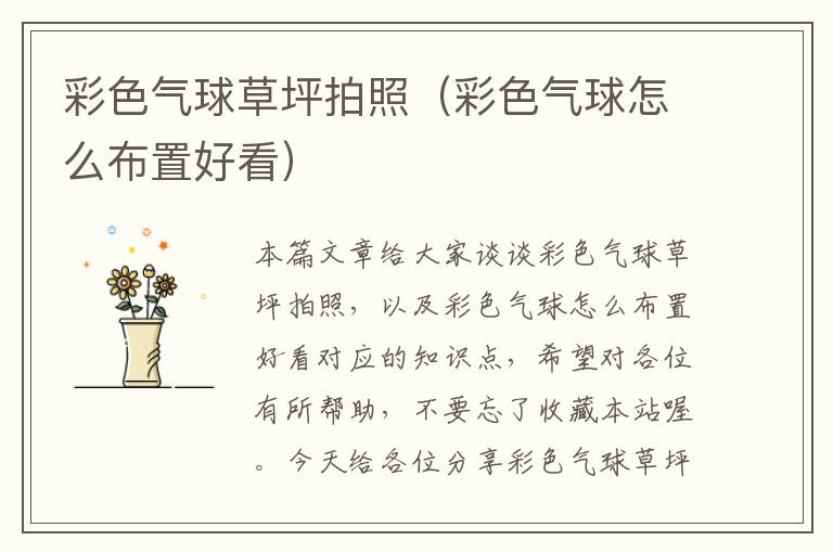 彩色气球草坪拍照（彩色气球怎么布置好看）