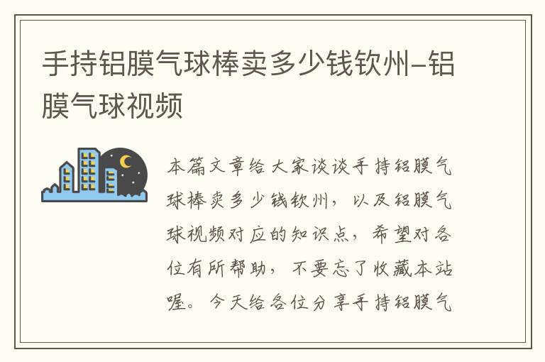 手持铝膜气球棒卖多少钱钦州-铝膜气球视频