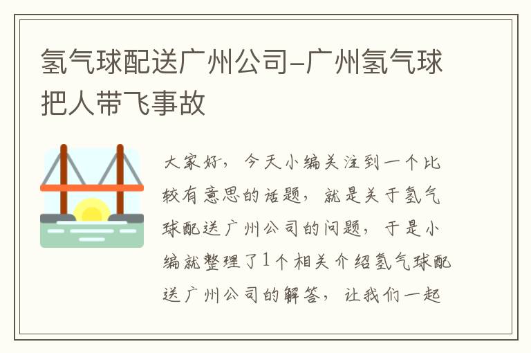 氢气球配送广州公司-广州氢气球把人带飞事故