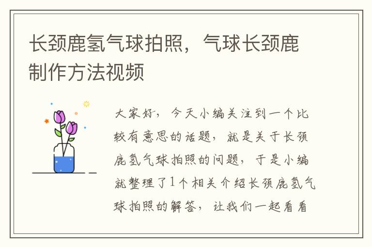 长颈鹿氢气球拍照，气球长颈鹿制作方法视频