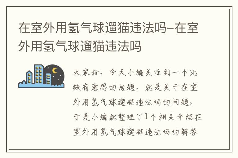 在室外用氢气球遛猫违法吗-在室外用氢气球遛猫违法吗